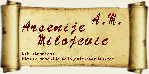 Arsenije Milojević vizit kartica